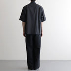 FLY FRONT OPEN COLLAR S/S SHIRT #GRAY STRIPE [M26A11SH02B]