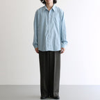 FLAT FRONT WIDE TROUSERS #DARK SAGE [A26C07PT03C]