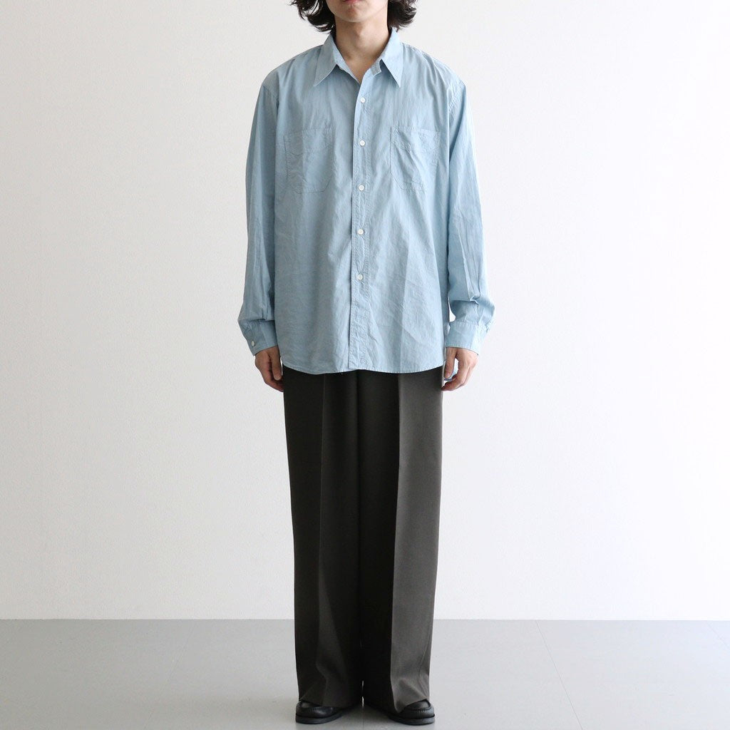 FLAT FRONT WIDE TROUSERS #DARK SAGE [A26C07PT03C]