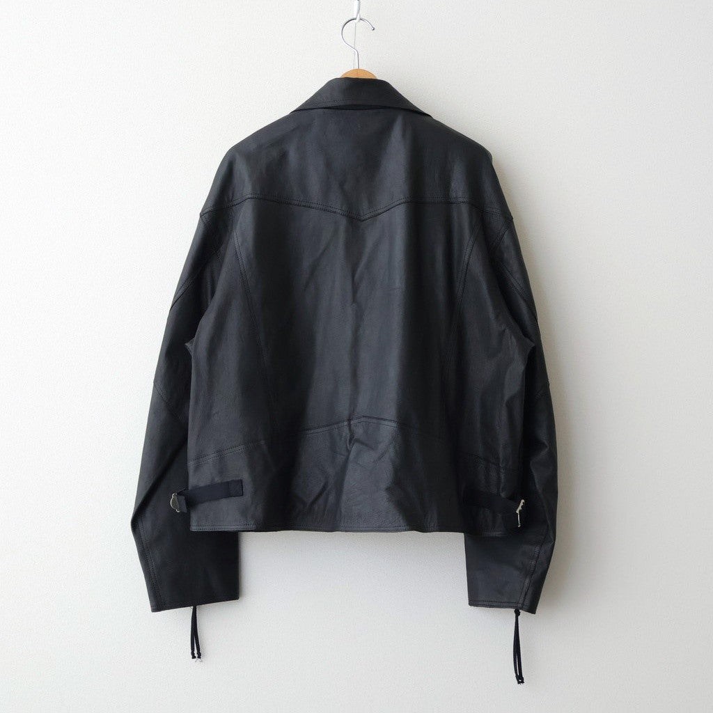 ふ*じ様 soe BaggySleeveLongCoat サイズ1 ブラックウー BAGGY RIDER JACKET #BLACK [SH-02-SW-COW-4] - Diffusion 三重県
