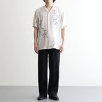 ORIGINAL PRINTED OPEN COLLAR SHIRTS (ANIMAL DRAWING) Short-sleeve #IVORY [261OJ-SH22]