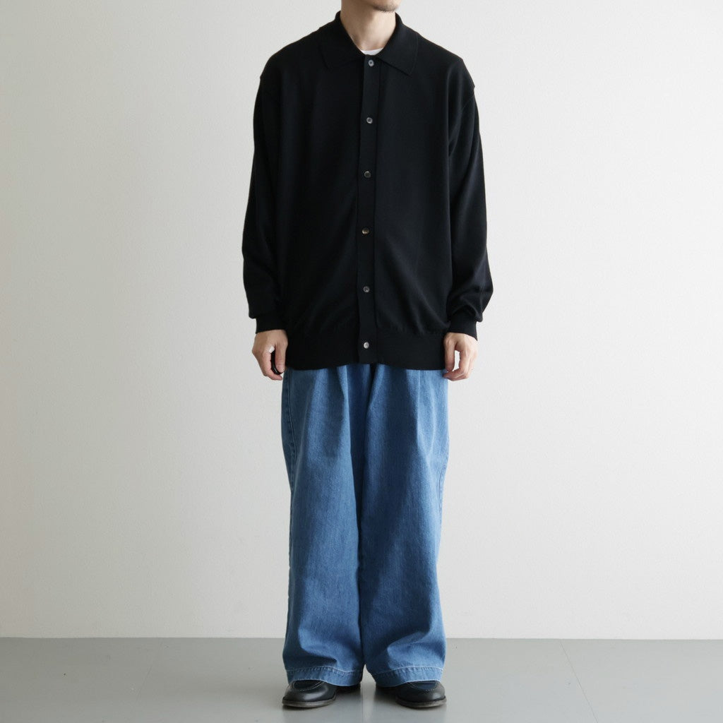 BABY WOOL POLO CARDIGAN #BLACK [BN-26FM-040]
