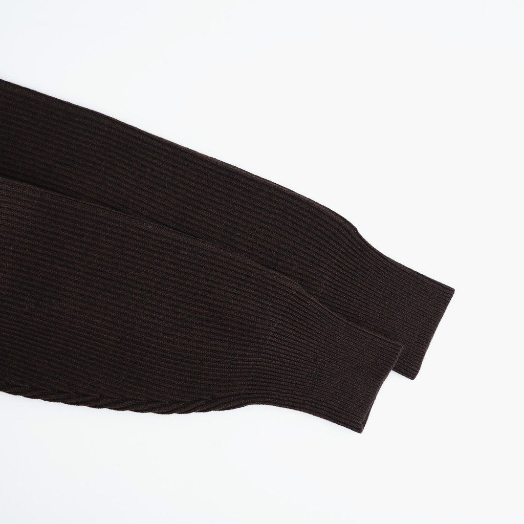 SOLID WOOL RIB POLO CARDIGAN #ROSEWOOD [BN-26FL-032]
