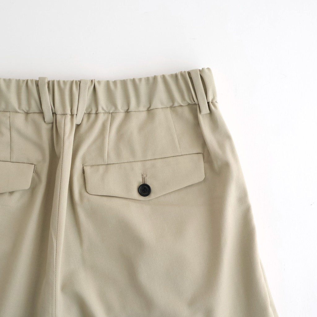 TRIPLE PLEATED WIDE TROUSERS #BEIGE [A26A15PT03C]