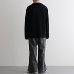 SOLID WOOL RIB CREW NECK #BLACK [BN-25FM-042]
