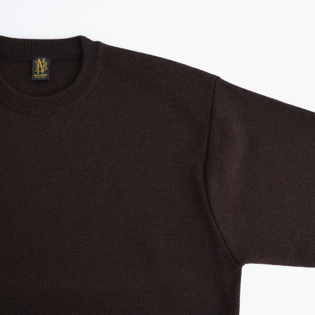 SOLID WOOL SMOOTH CREW NECK #ROSEWOOD [BN-26FM-056]