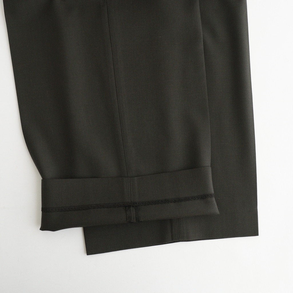 FLAT FRONT WIDE TROUSERS #DARK SAGE [A26C07PT03C]