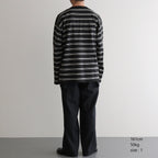 BORDER LONG SLEEVE TOP #GRAPHITExYELLOW [PMAT-CL02]