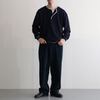 Cashmere Henleyneck - Diffusion Exclusive #Navy×Lt.Gray [NEP-AW2520B]