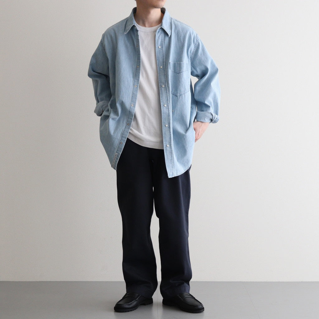 Regular Collar Light Denim Shirt #Indigo Bleach [S25SG087]