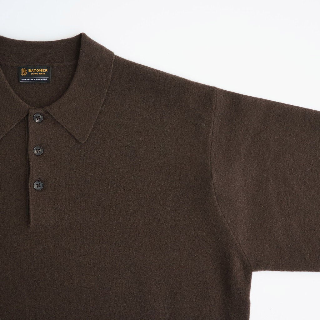 SUNSHINE CASHMERE POLO #BROWN [BN-26FM-059]
