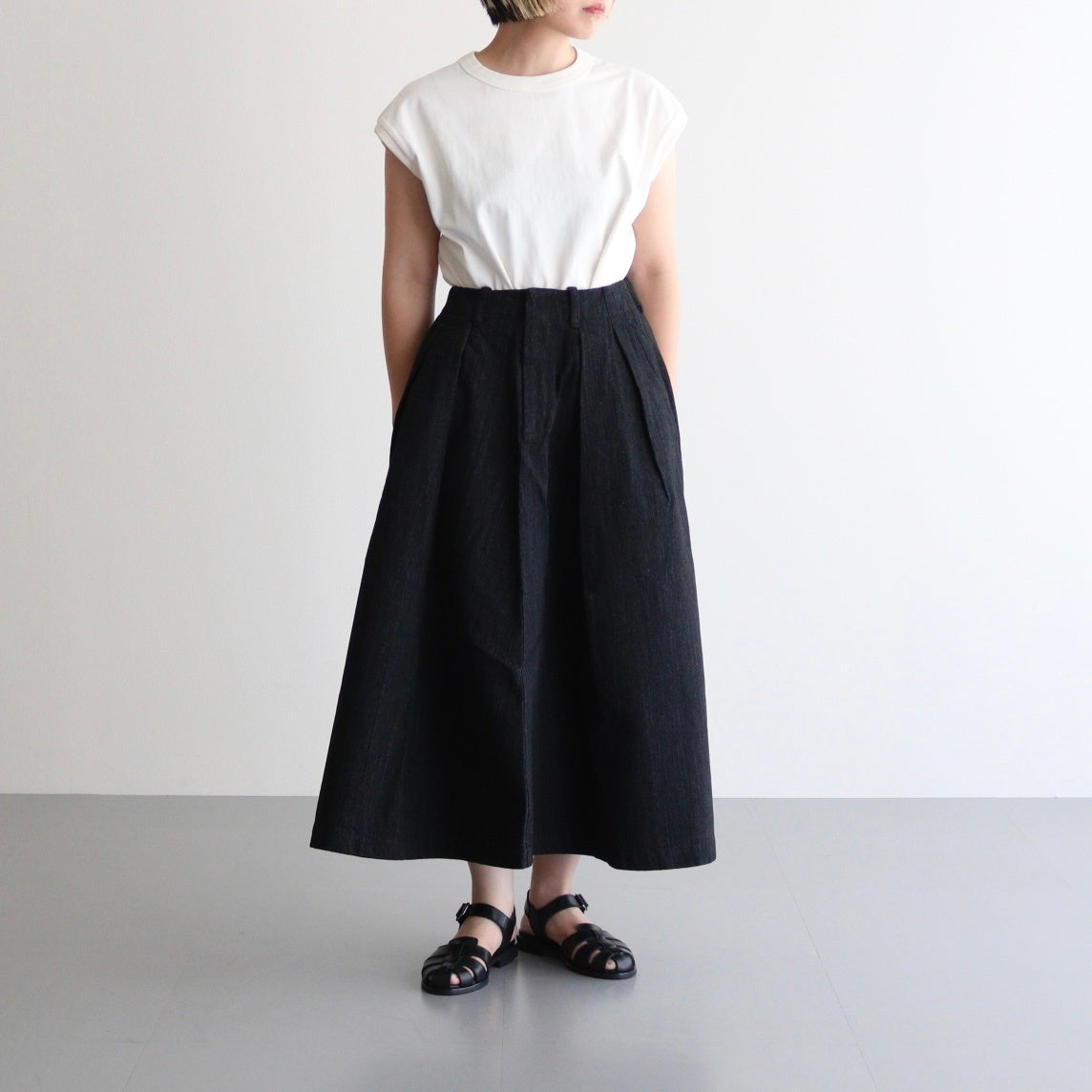 Denim Skirt #Black [S25FE070]