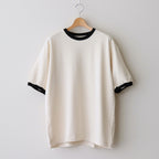 Co/Silk Nep Ringer Tee #Ivory-BODY×Black [BHS25S039]