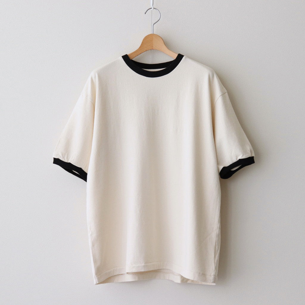 Co/Silk Nep Ringer Tee #Ivory-BODY×Black [BHS25S039]