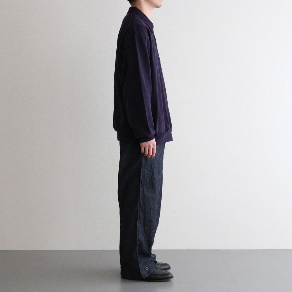 Co/Silk Nep Harf-Zip Shirt #DarkPurple [BHS25S037]