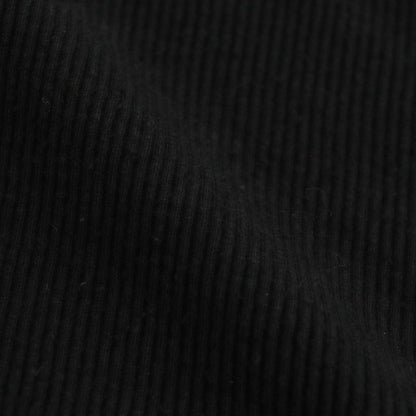 V-NECK SILK NEP RIBED TOPS #ONYX BLACK [242OJ-CT09]