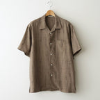 ORIGINAL PRINTED OPEN COLLAR SHIRTS (KASURI) Short-sleeve #MOCHA [261OJ-SH20]