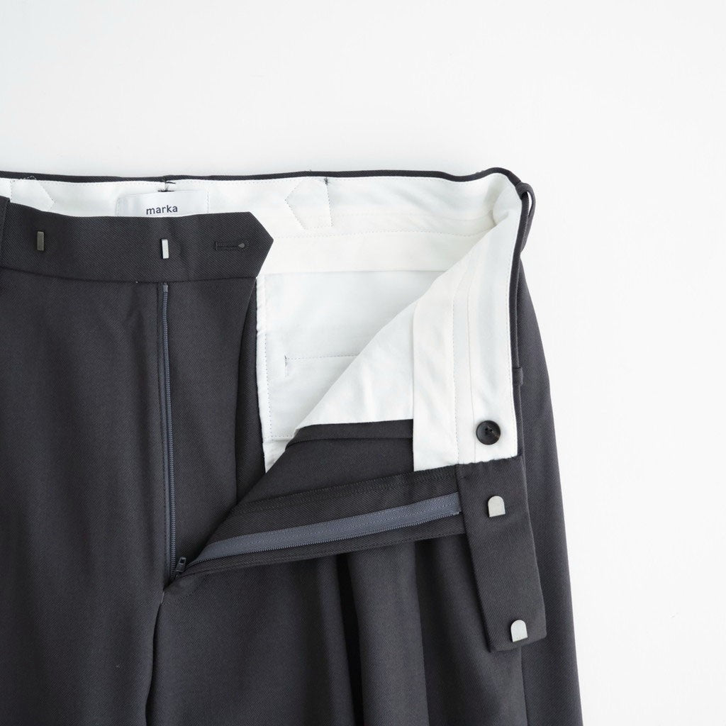 DOUBLE PLEATED BUGGY TROUSERS #CHARCOAL GRAY [M26C06PT01C]