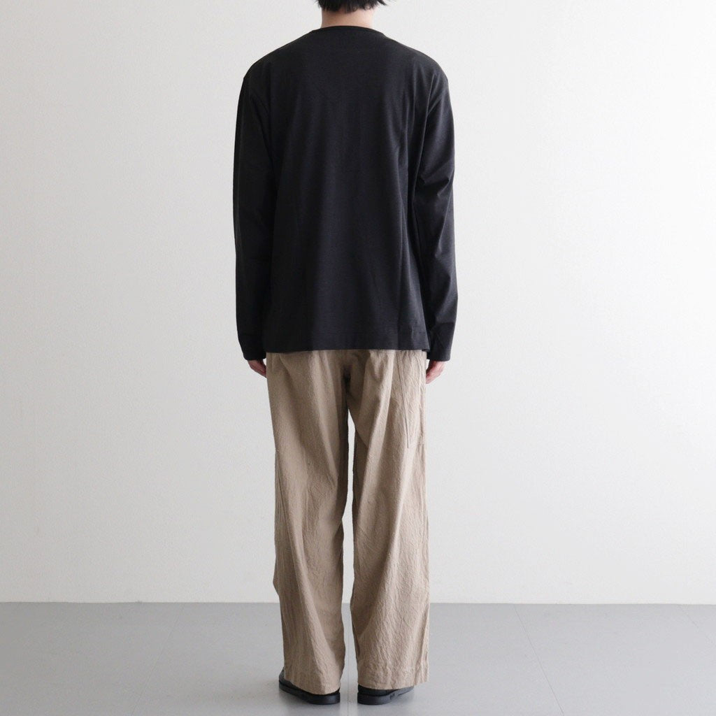 SLUB MIX SLEEPING LONG SLEEVE T-SHIRT #BLACK [BN-26SM-049]