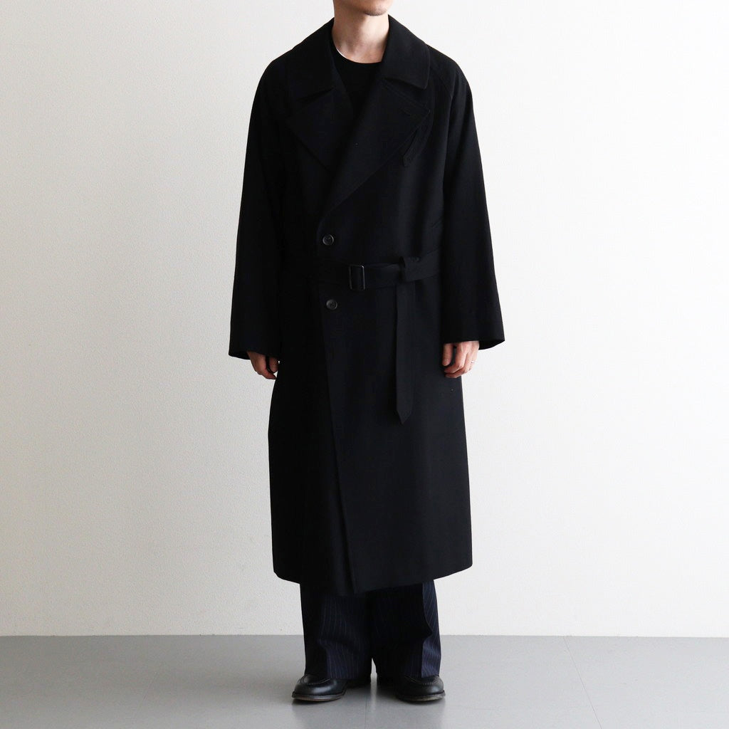Wool Gabardine Trench Coat #BlackNavy [BHS25F006]