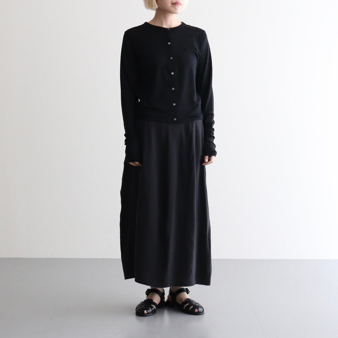 Wool Rib Cardigan #Black [BHSW24F13F26]