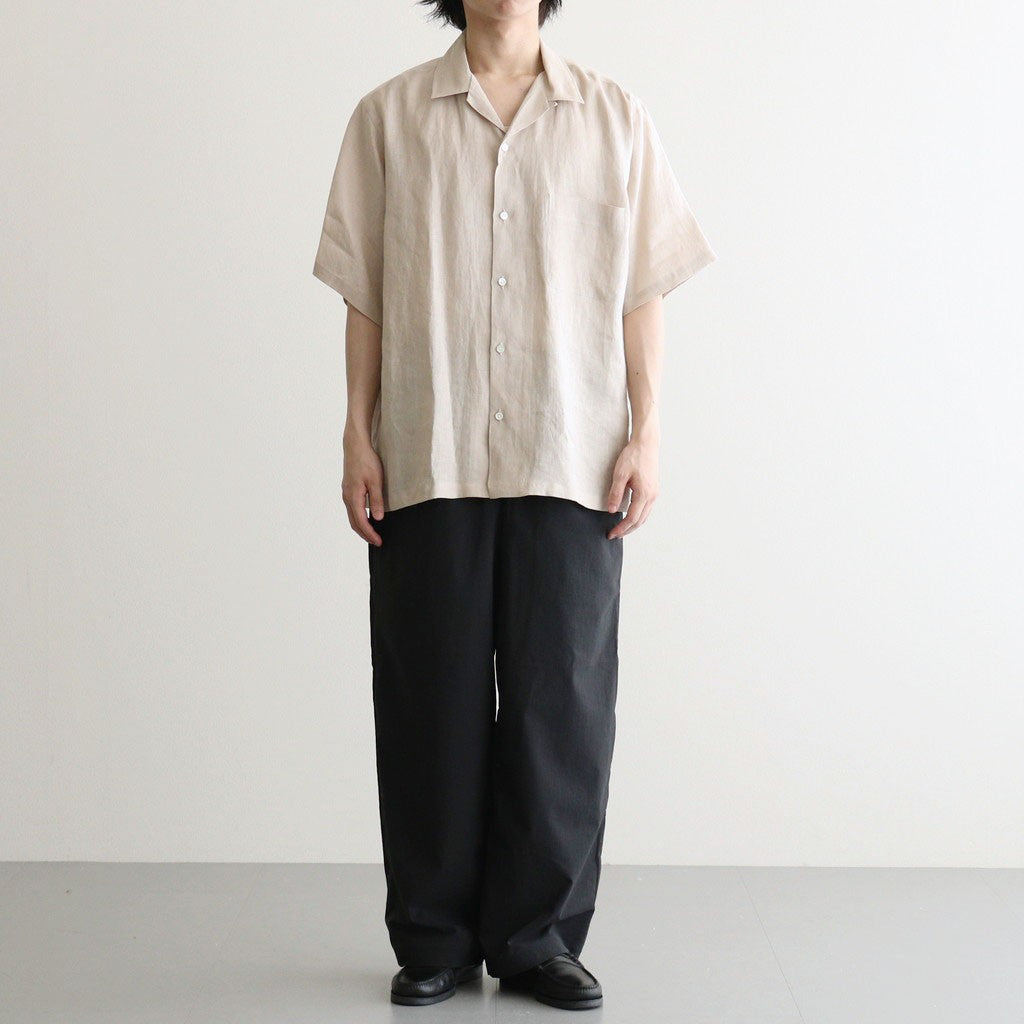 NEW OPEN COLLAR S/S SHIRT #TAUPE [A26B05SH01B]