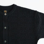 GRASSY LACE CREW NECK CARDIGAN #BLACK [BN-26SL-029]