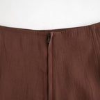 RAYON-POLYESTER BROAD SKIRT #050 BROWN [16862 30005]