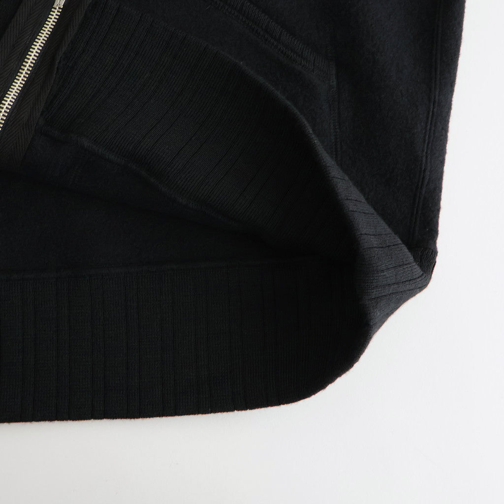 ZIP-FRONT ATHLETIC HOODIE #ONYX [252OJ-CT06]