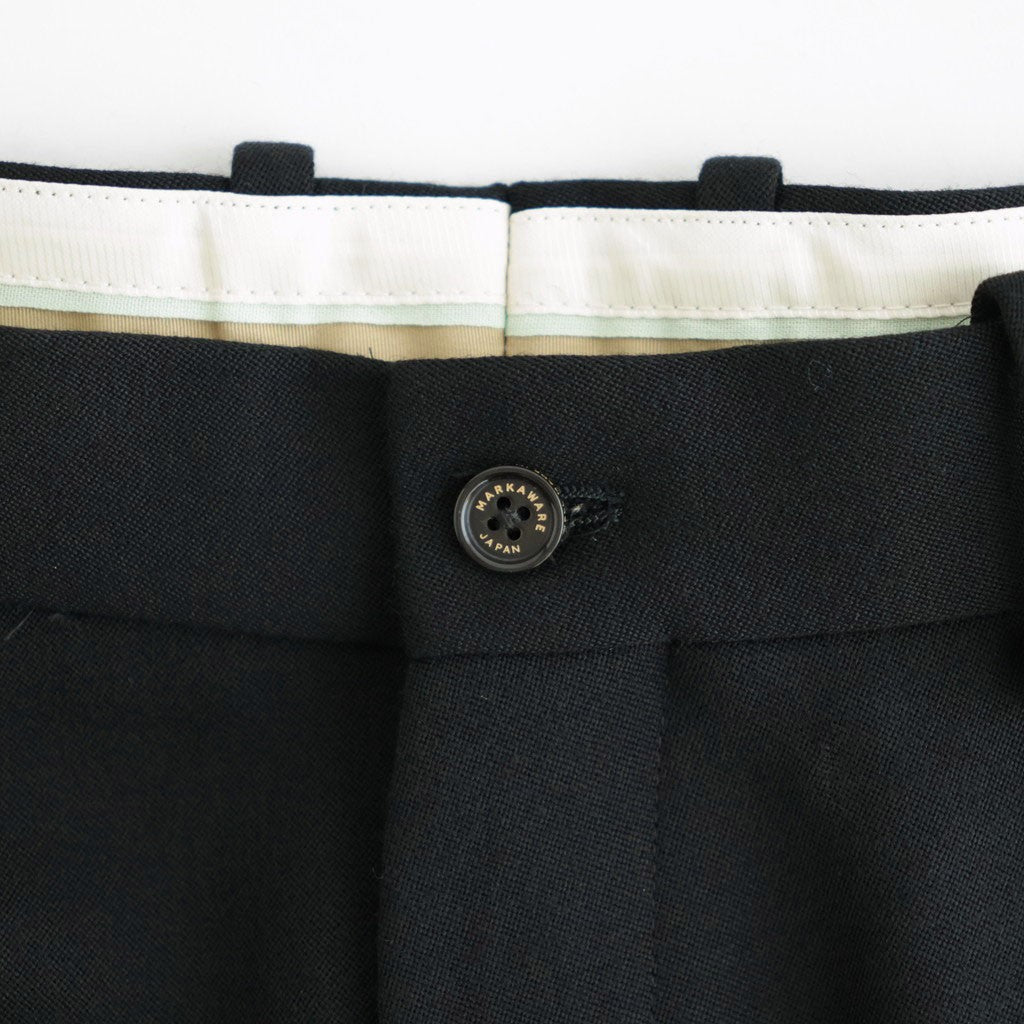 FLAT FRONT WIDE TROUSERS #BLACK [A26C15PT02C]
