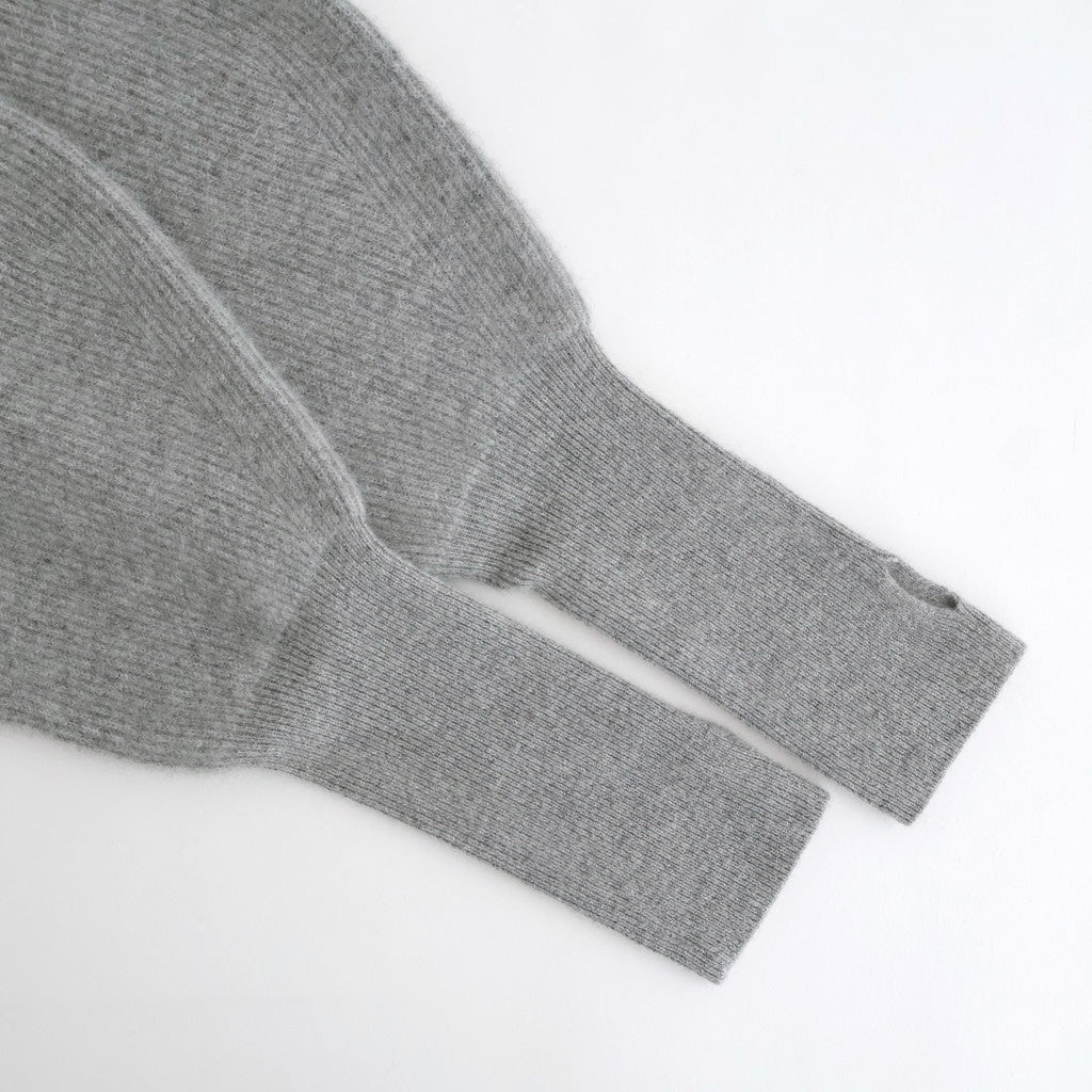 CASHMERE FOX FINGERHOLE BOAT NECK #GRAY [BN-25FL-041]