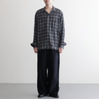 BRUSHED RAYON CHECK OPEN/C SH #021 GREY CHECK [17052 50062]