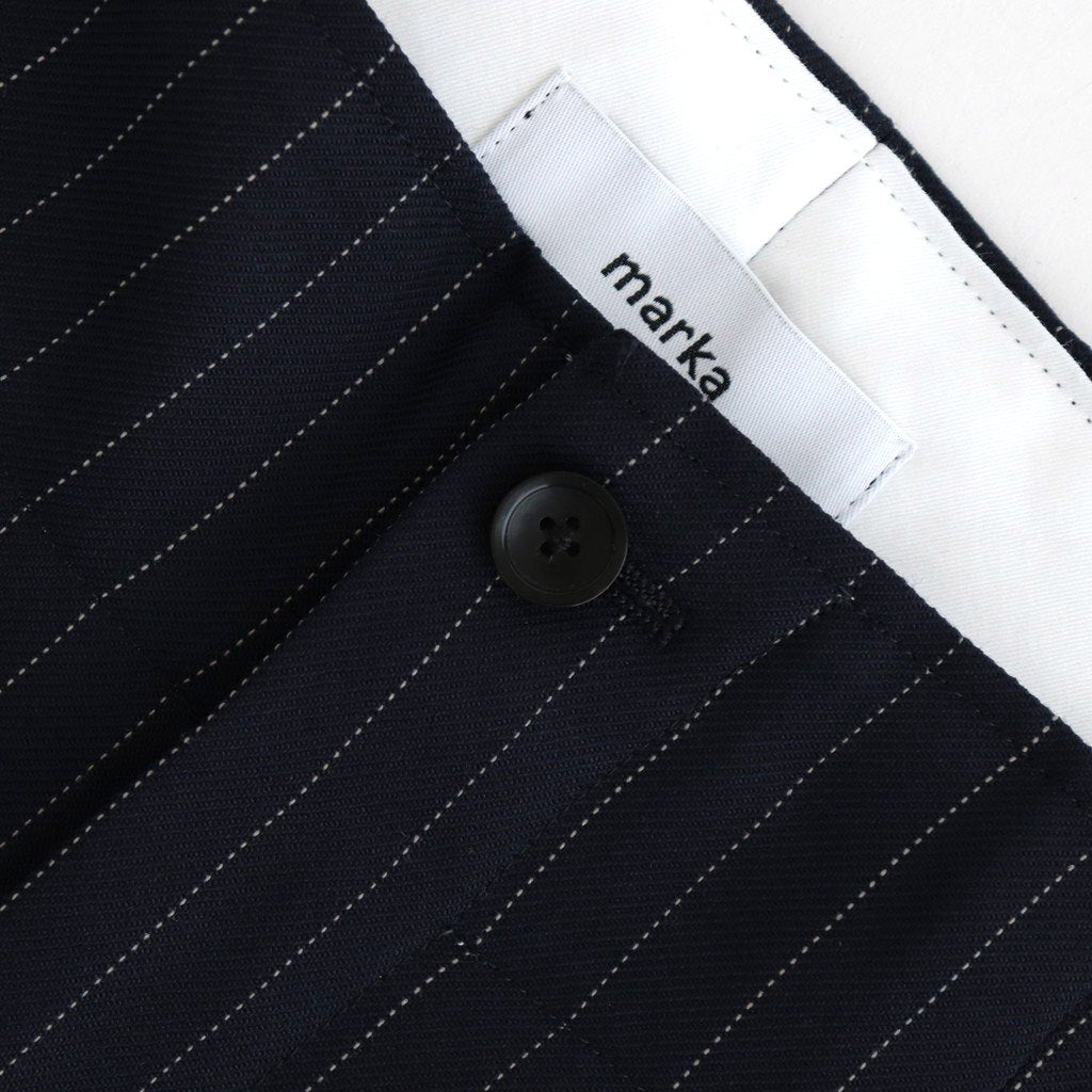 TWO TUCK MILITARY TROUSERS #NAVY STRIPE [M25C07PT01C]