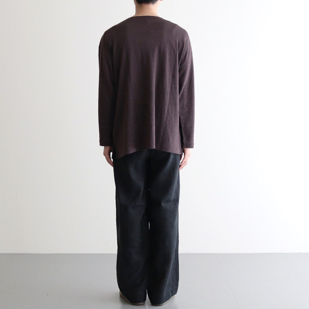 NORMANDY LINEN BASQUE SHIRT #DARK BROWN [BN-25SM-065] - Diffusion