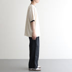 Co/Silk Nep Ringer Tee #Ivory-BODY×Black [BHS25S039]
