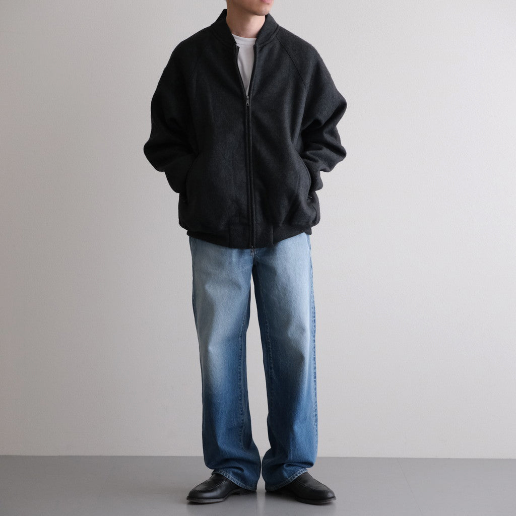 Pe/Silk Fleece Bomber Jacket #HeatherBlack [BHS25F019]