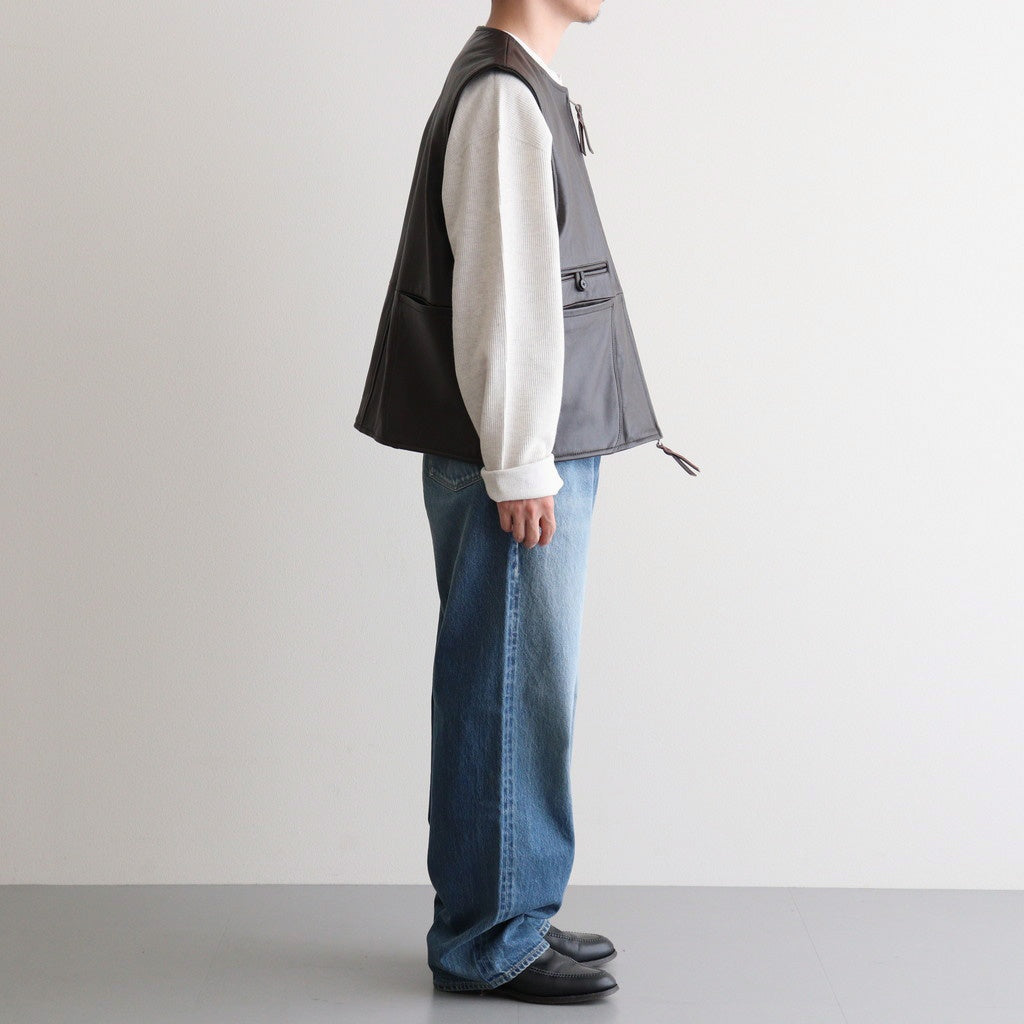 WORK VEST #D.BROWN [V-09-C-COW-4]