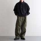 THERMAL FLEECE HALF ZIP TOP #CHARCOAL [SM62MC002]