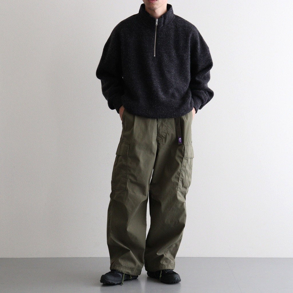 THERMAL FLEECE HALF ZIP TOP #CHARCOAL [SM62MC002]