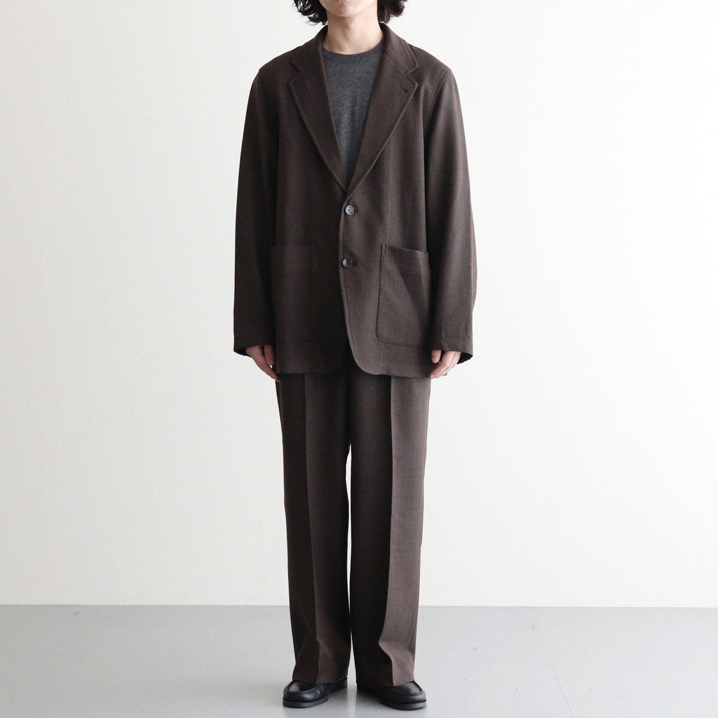 REGULAR FIT STRAIGHT TROUSERS #BROWN BIRD’S-EYE [M26C10PT03C]
