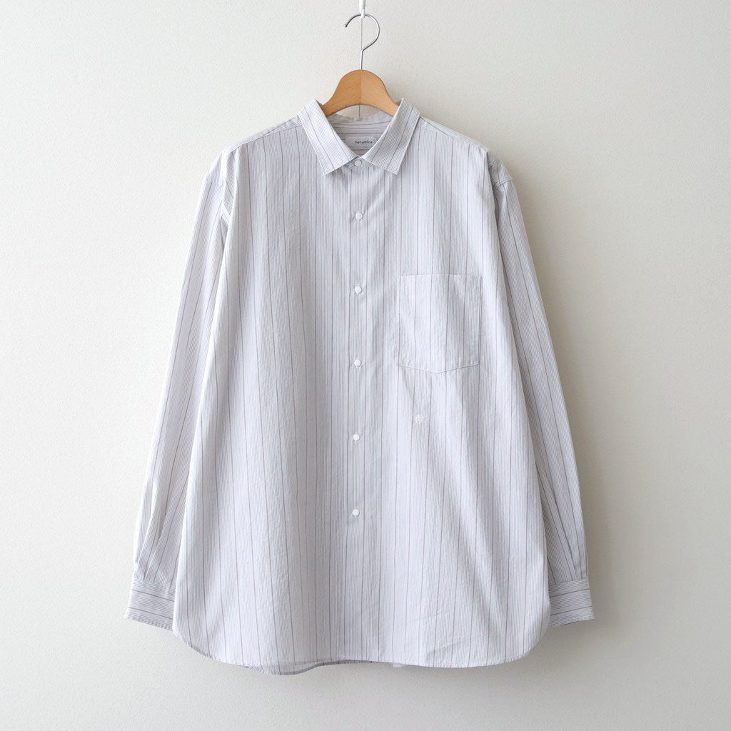 Regular Collar Stripe Wind Shirt #Gray [S26SG086]