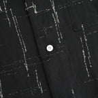 ORIGINAL PRINTED OPEN COLLAR SHIRTS (KASURI) Short-sleeve #BLACK [261OJ-SH20]