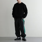 PANEL COLOR TRACK PANTS #BLACK/GRN [DNS26P02]