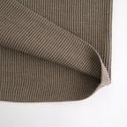 SOLID WOOL RIB CREW NECK #MELANGE BROWN [BN-25FM-042]