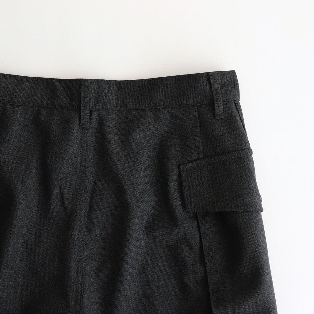 HOPSACK WIDE POCKET TROUSERS #CHARCOAL [PMAT-PT06]