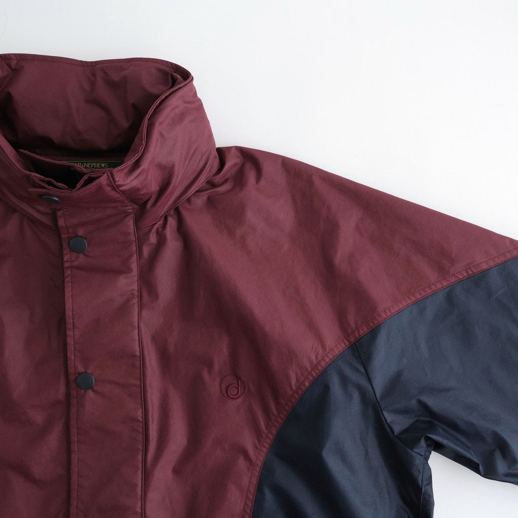 HOODED WIND BREAKER WAXFINISH #WINE/NAVY [DNS26B01-B]