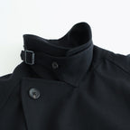 Wool Gabardine Trench Coat #BlackNavy [BHS25F006]