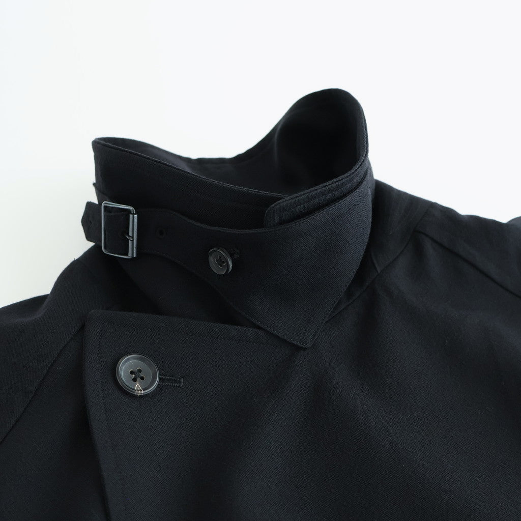 Wool Gabardine Trench Coat #BlackNavy [BHS25F006]