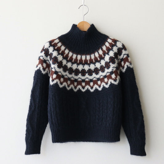 MOHAIR NORDIC TURTLE NECK #NAVY [BN-24FL-055]