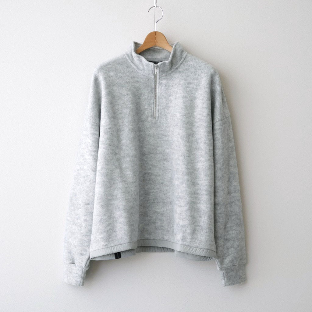 THERMAL FLEECE HALF ZIP TOP #LIGHT GREY [SM62MC002]